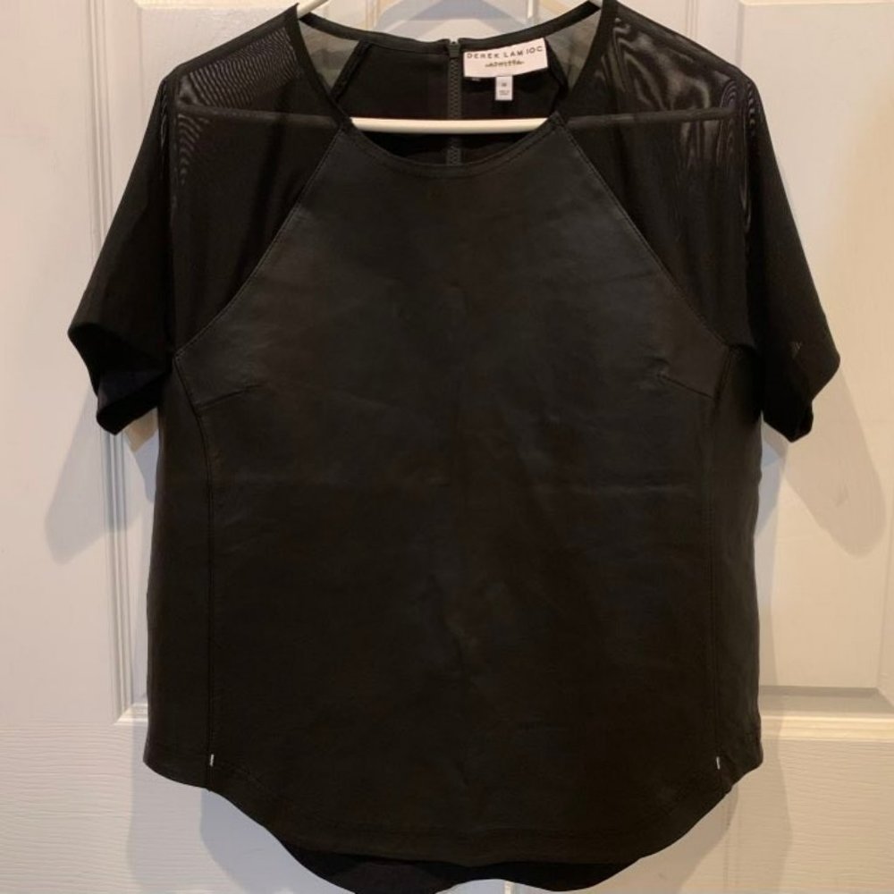Derek Lam Athleta Athleisure Leather Mesh Top